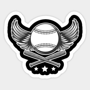 Baseball Logo with Wings Sticker